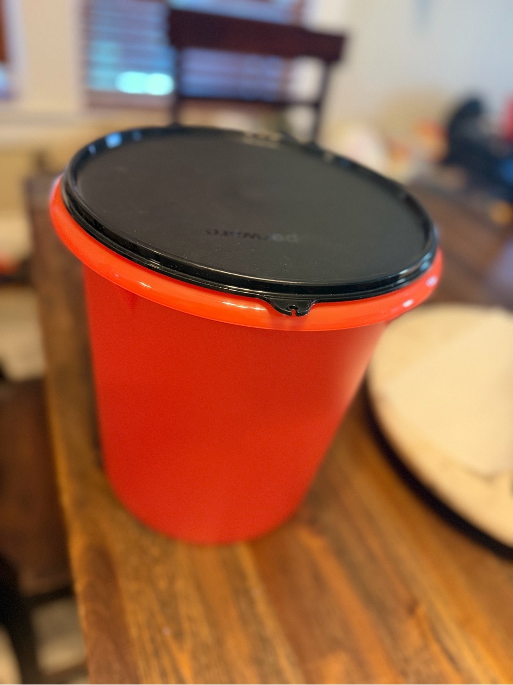 Giant Tupperware Canister Orange & Black New
